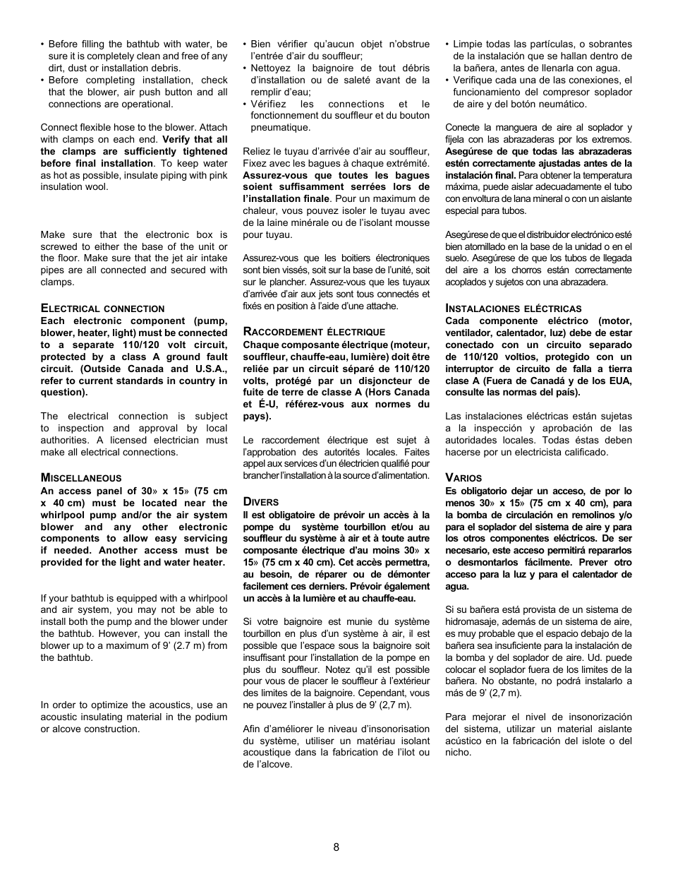 MAAX APEX 108 9 FT User Manual | Page 8 / 20