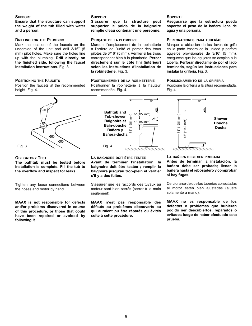 MAAX AVENUE 6030 User Manual | Page 5 / 16