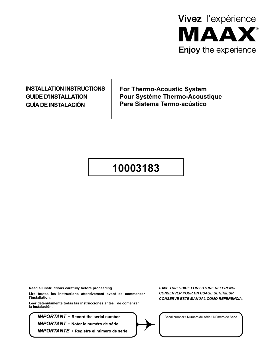 MAAX CALLA User Manual | 12 pages