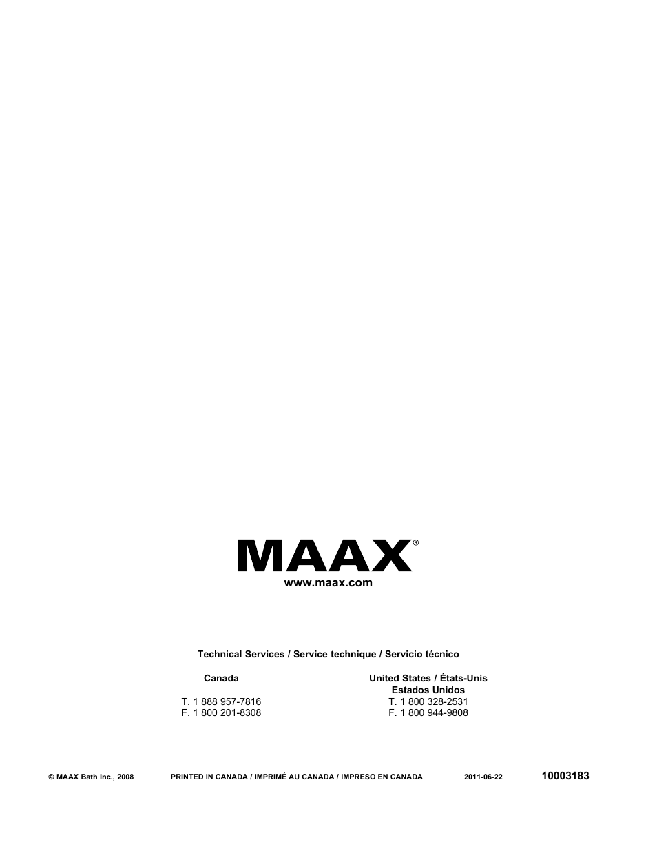 MAAX CALLA User Manual | Page 12 / 12