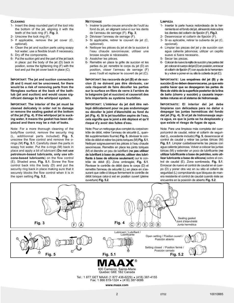 MAAX CALLA User Manual | Page 2 / 2