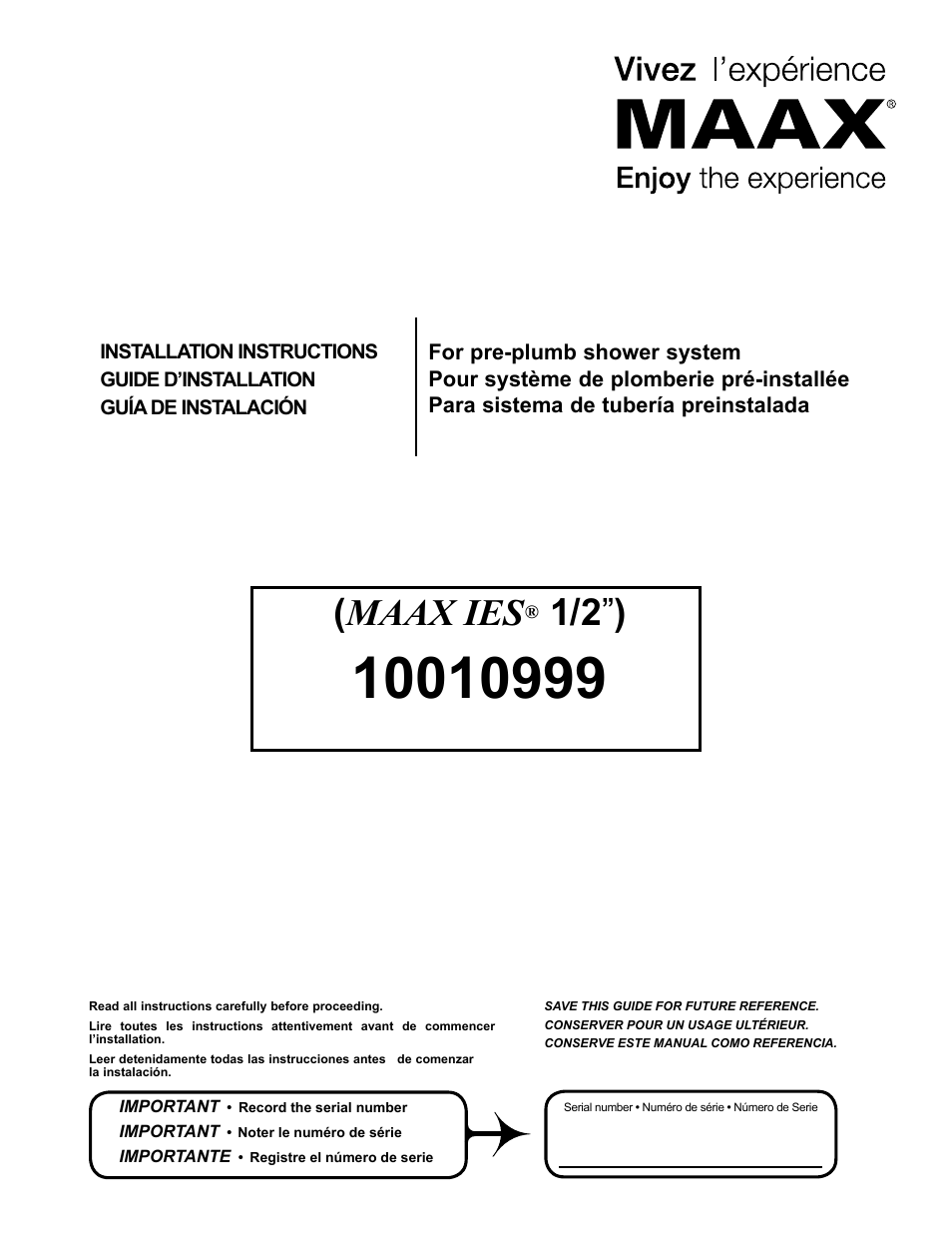 MAAX CALYPSO User Manual | 20 pages