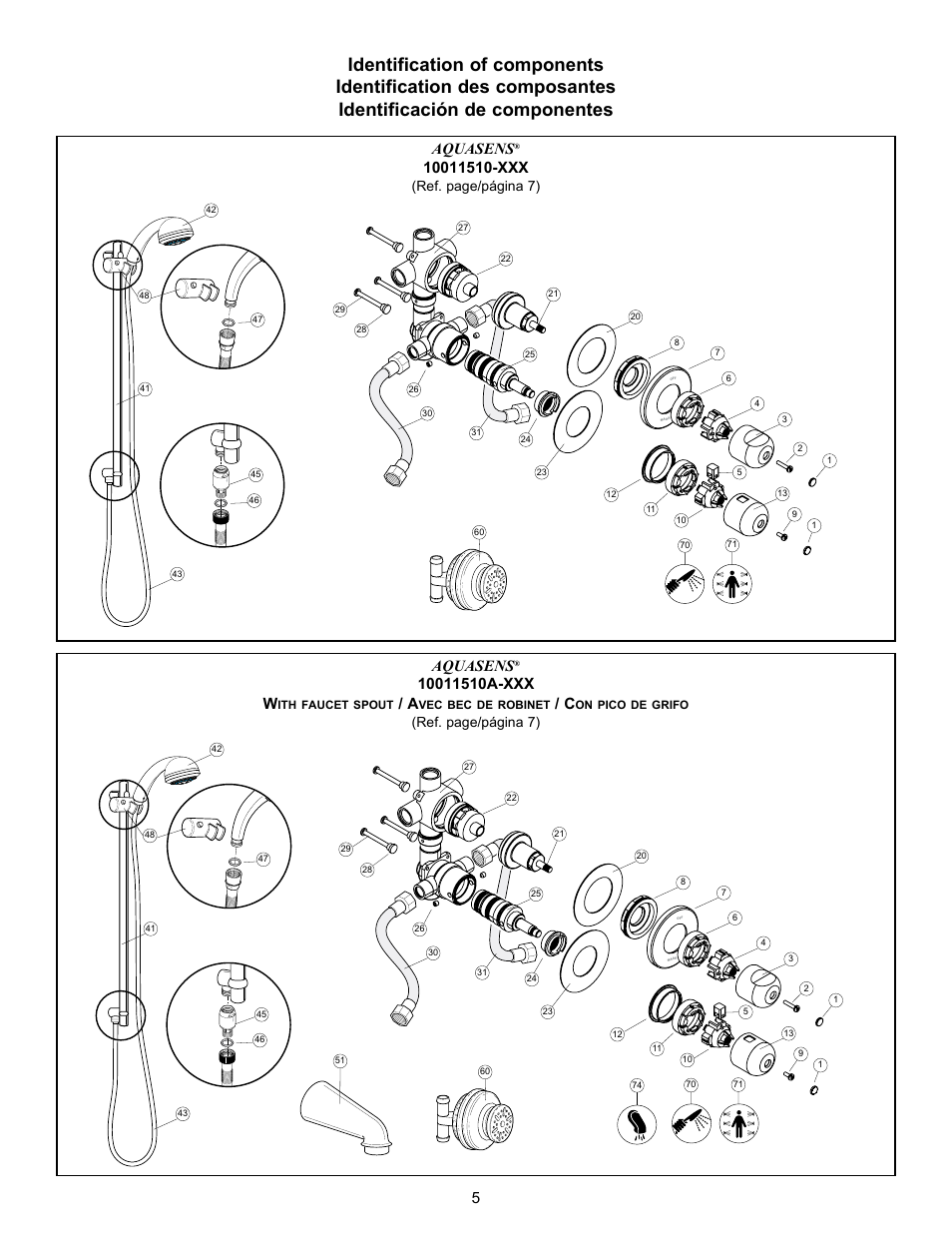 Aquasens, Ref. page/página 7) | MAAX CALYPSO User Manual | Page 5 / 20