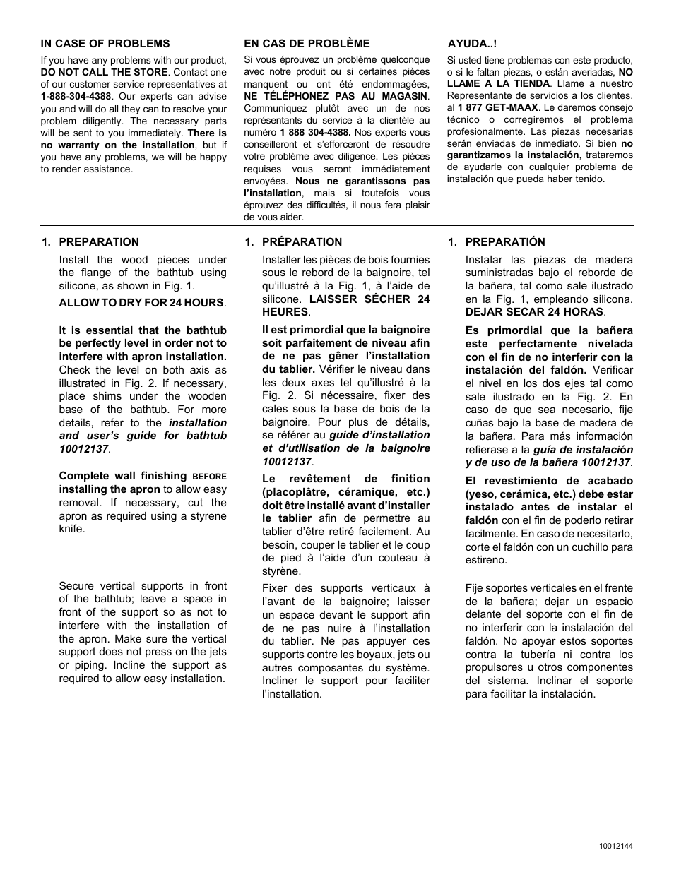 MAAX COCOON 6054 User Manual | Page 3 / 8