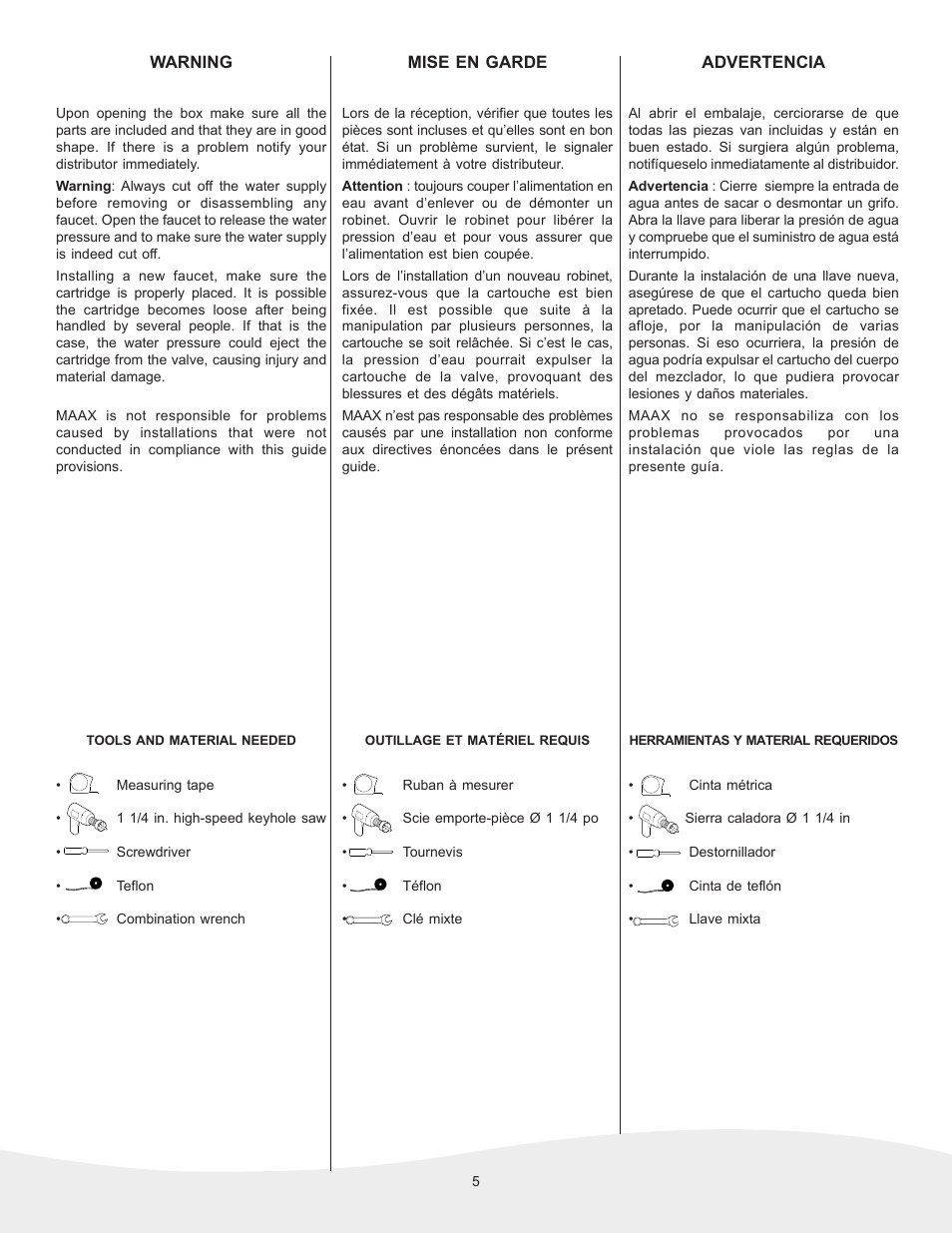 MAAX JAZZ User Manual | Page 5 / 12