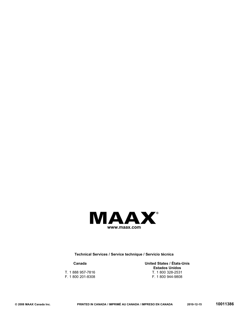MAAX JAZZ User Manual | Page 12 / 12