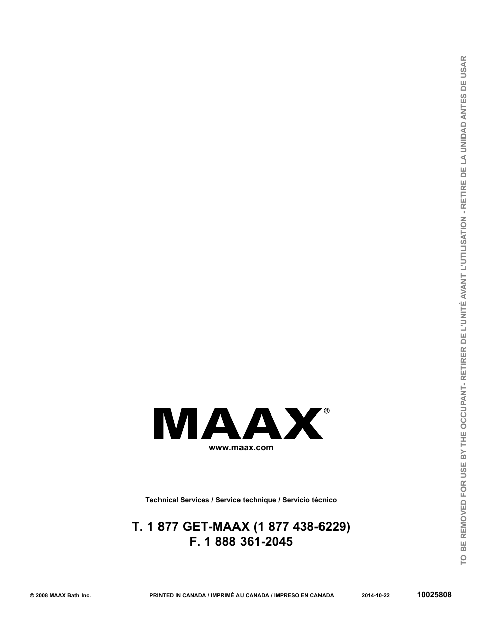 MAAX ROMAN User Manual | Page 20 / 20