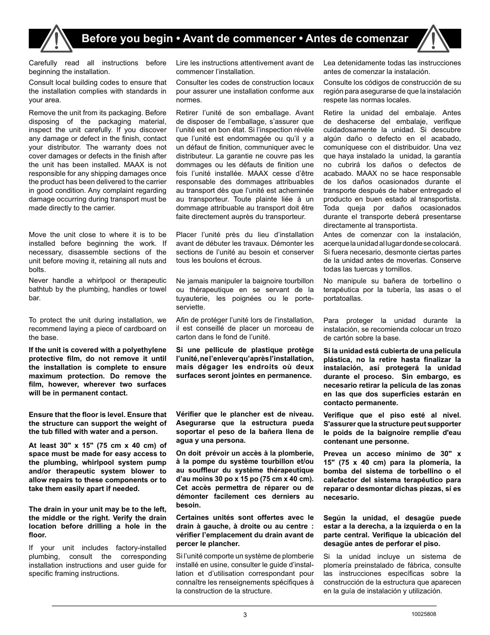 MAAX ROMAN User Manual | Page 3 / 20