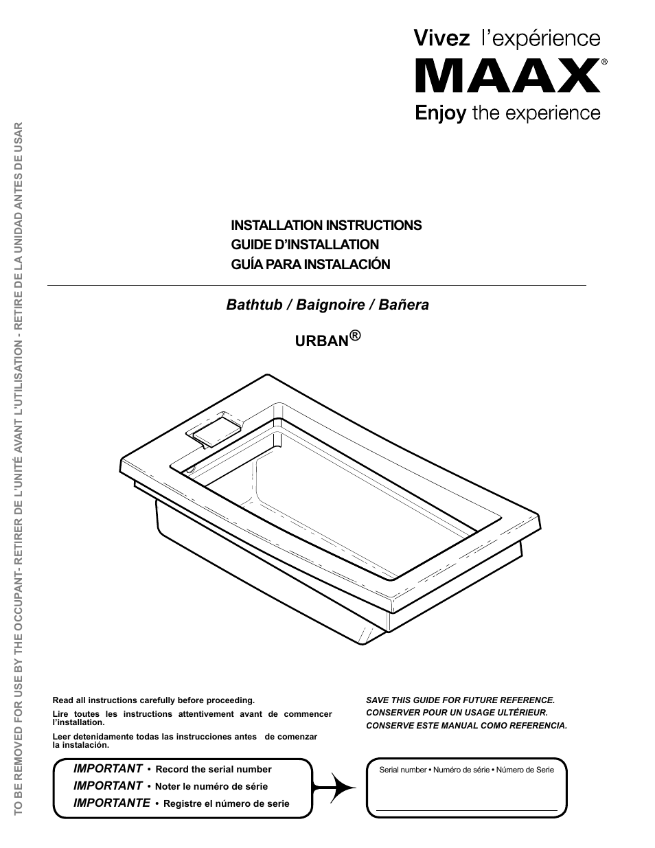 MAAX URBAN User Manual | 16 pages