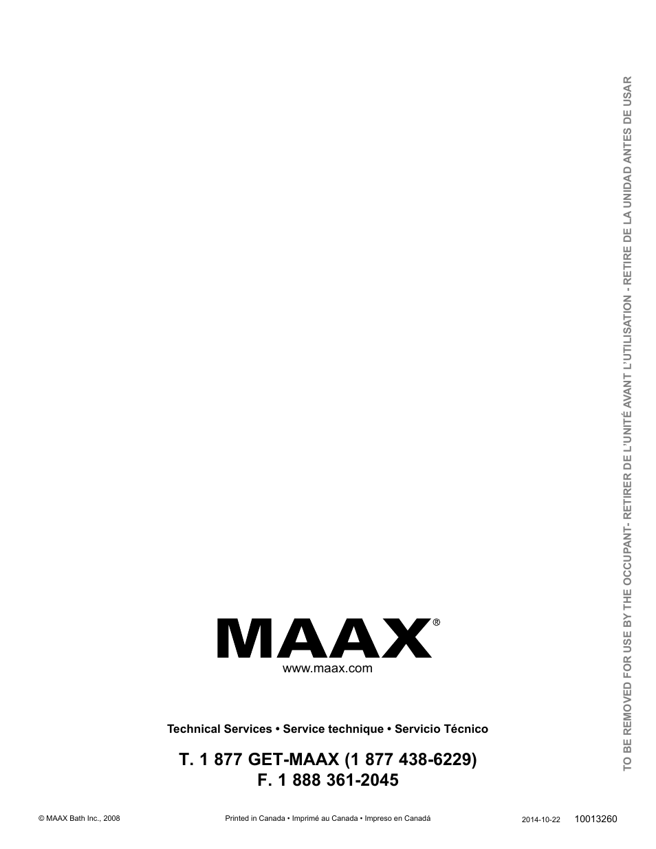 MAAX URBAN User Manual | Page 16 / 16