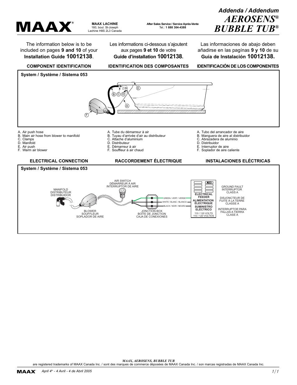 MAAX VELVET 6054 User Manual | 1 page