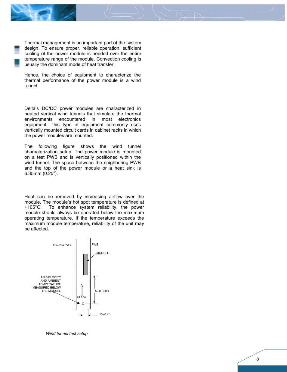 Thermal considerations, Thermal testing setup, Thermal derating | Delta Electronics S36SS User Manual | Page 8 / 11