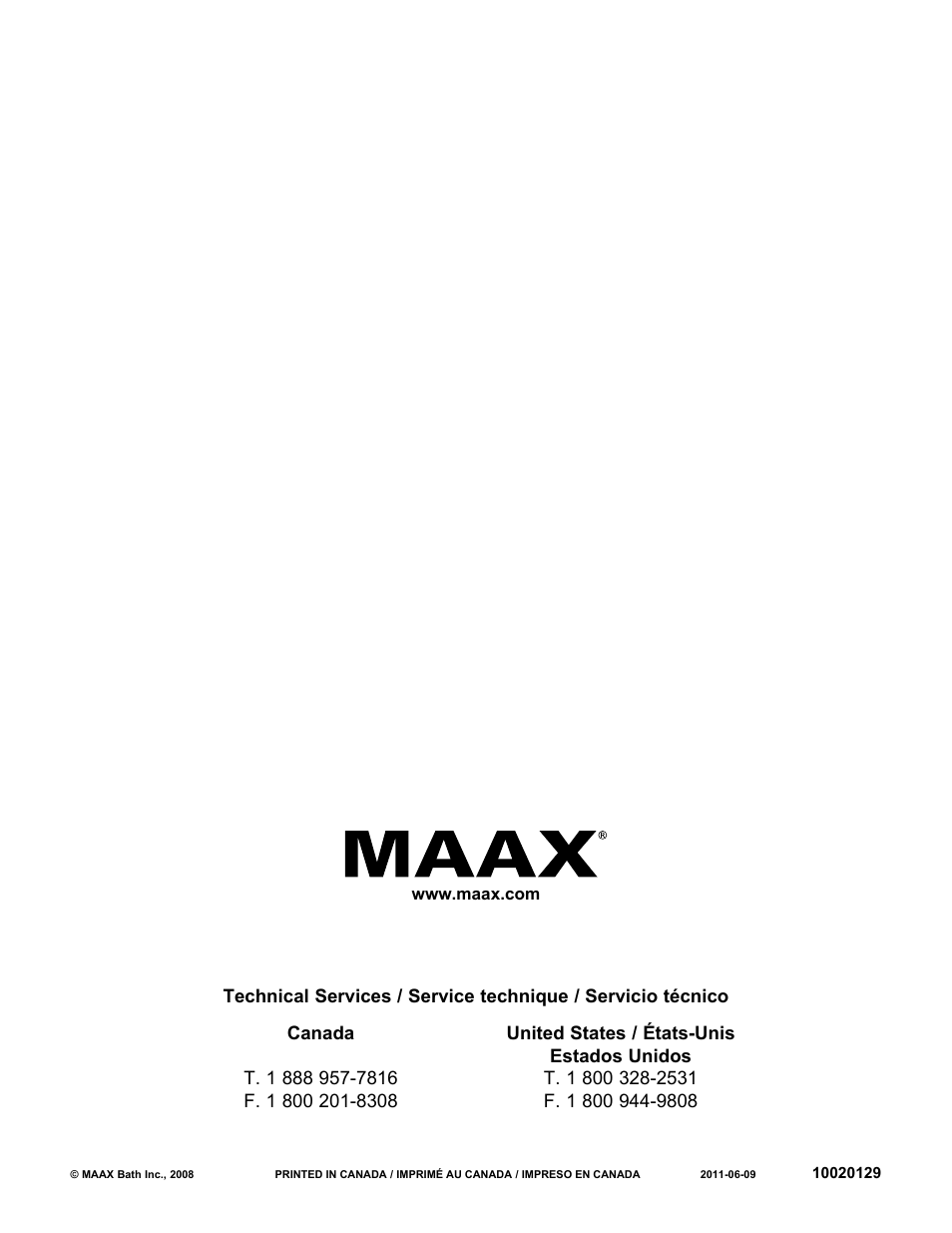 MAAX MOMENT 6631 User Manual | Page 4 / 4