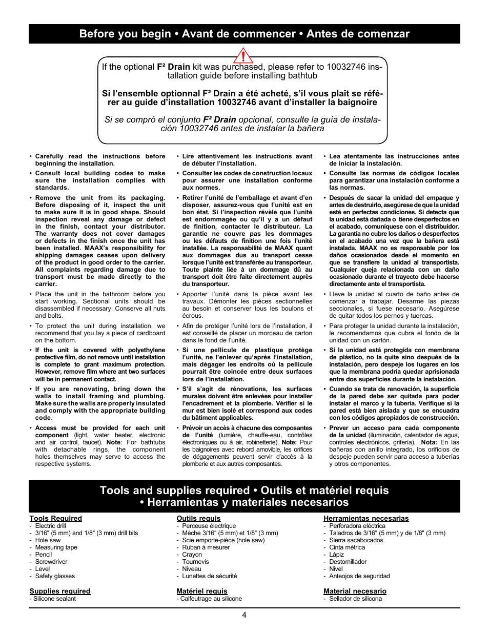 MAAX OPTIK 6032 F User Manual | Page 4 / 12