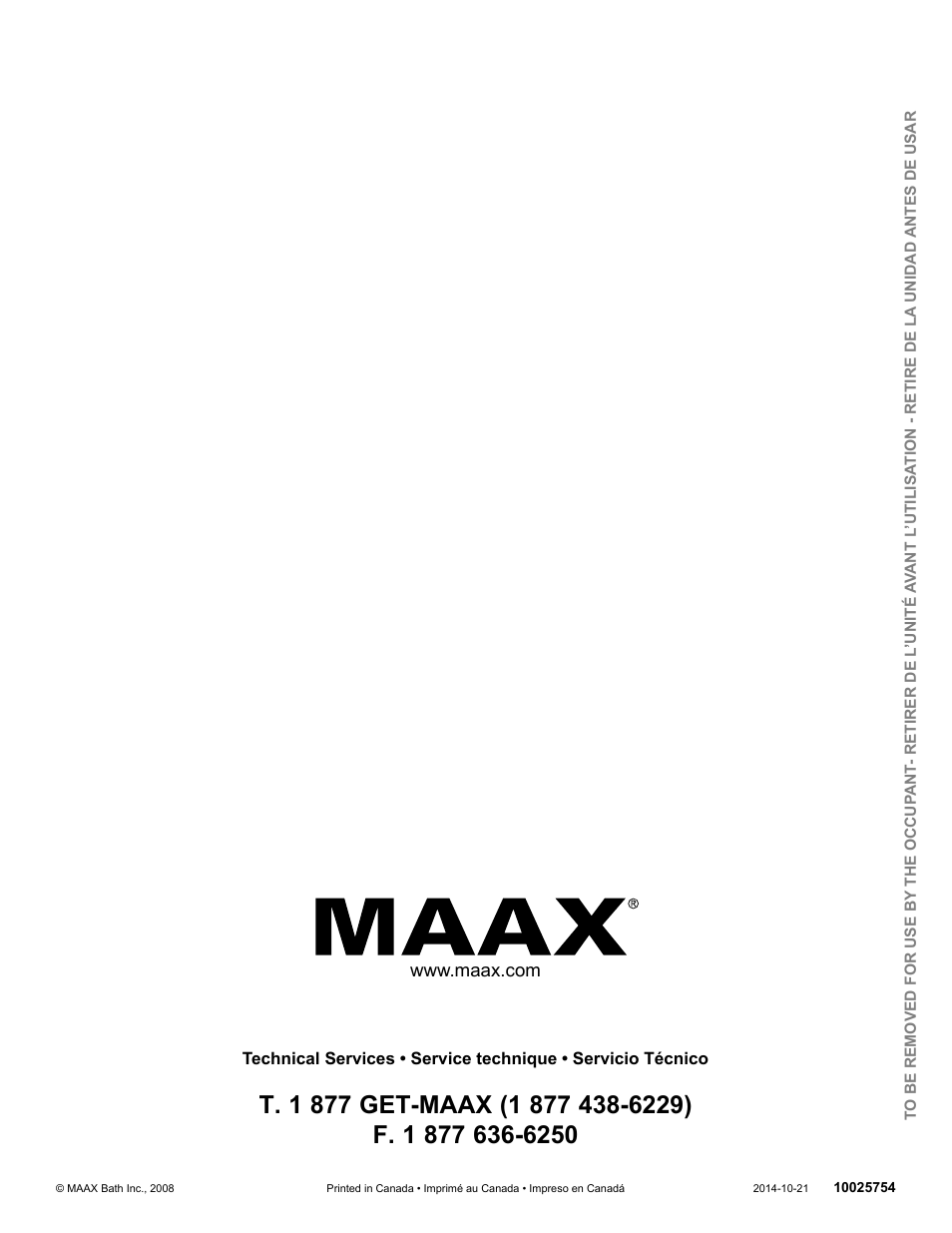 MAAX REVERIE F User Manual | Page 12 / 12