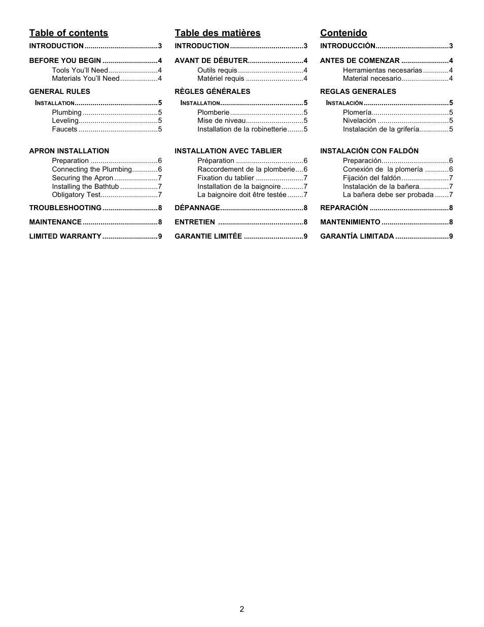 MAAX REVERIE F User Manual | Page 2 / 12