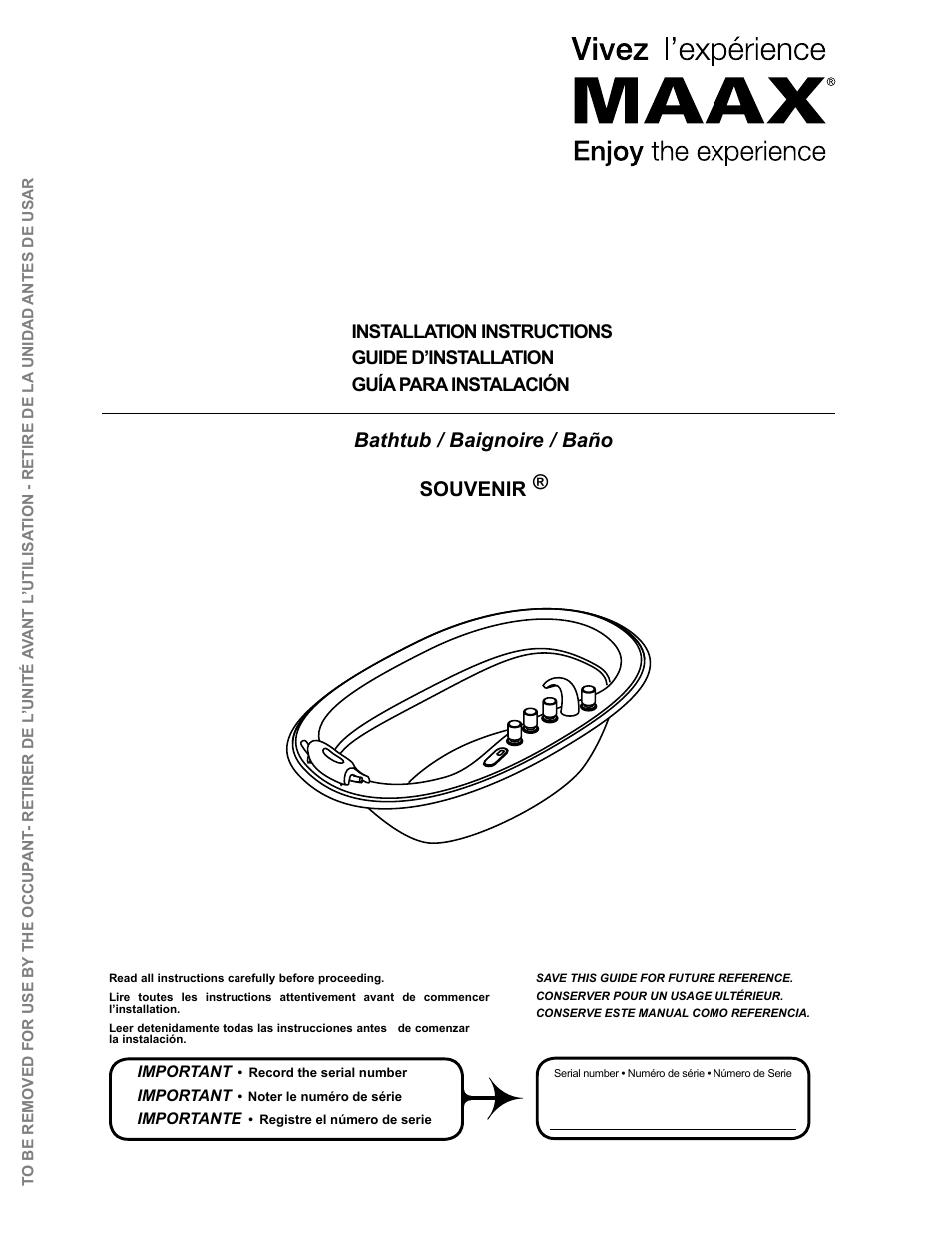 MAAX SOUVENIR WITH APRON User Manual | 16 pages