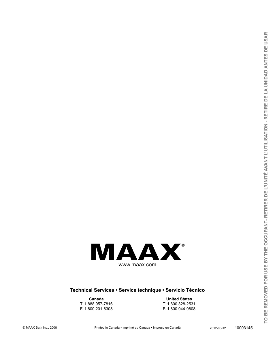 MAAX SOUVENIR WITH APRON User Manual | Page 16 / 16