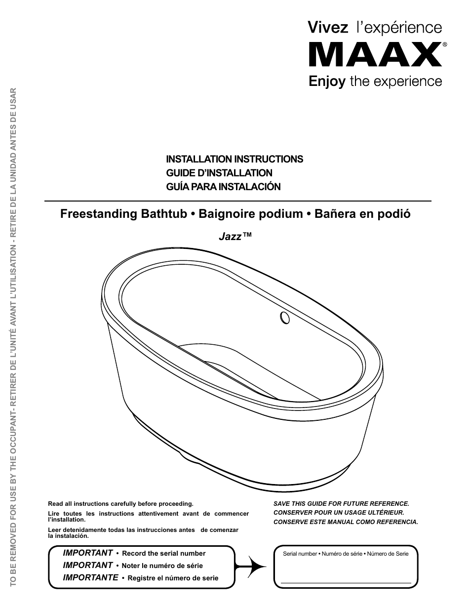 MAAX JAZZ F User Manual | 12 pages