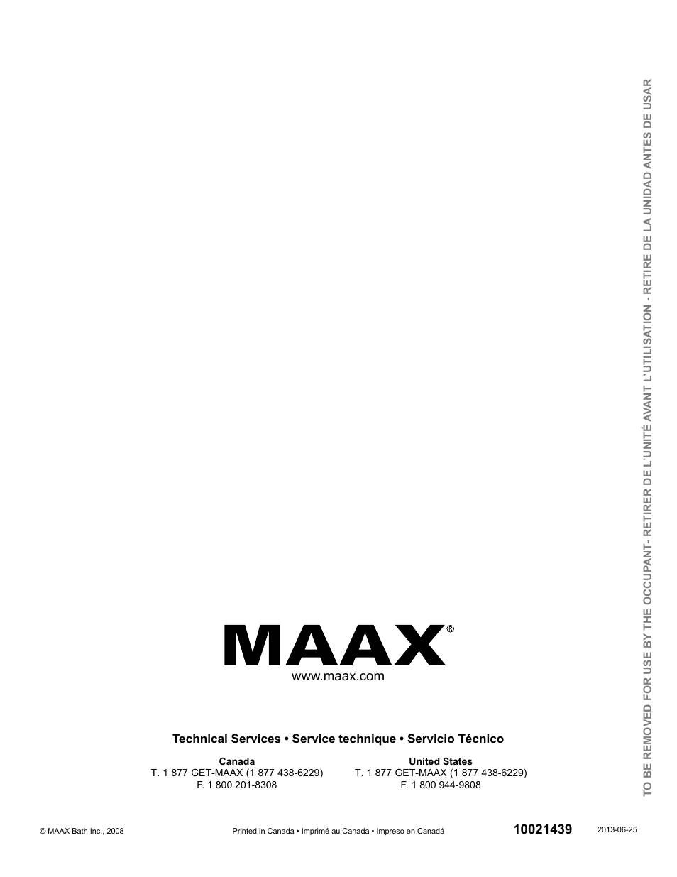 MAAX JAZZ F User Manual | Page 12 / 12