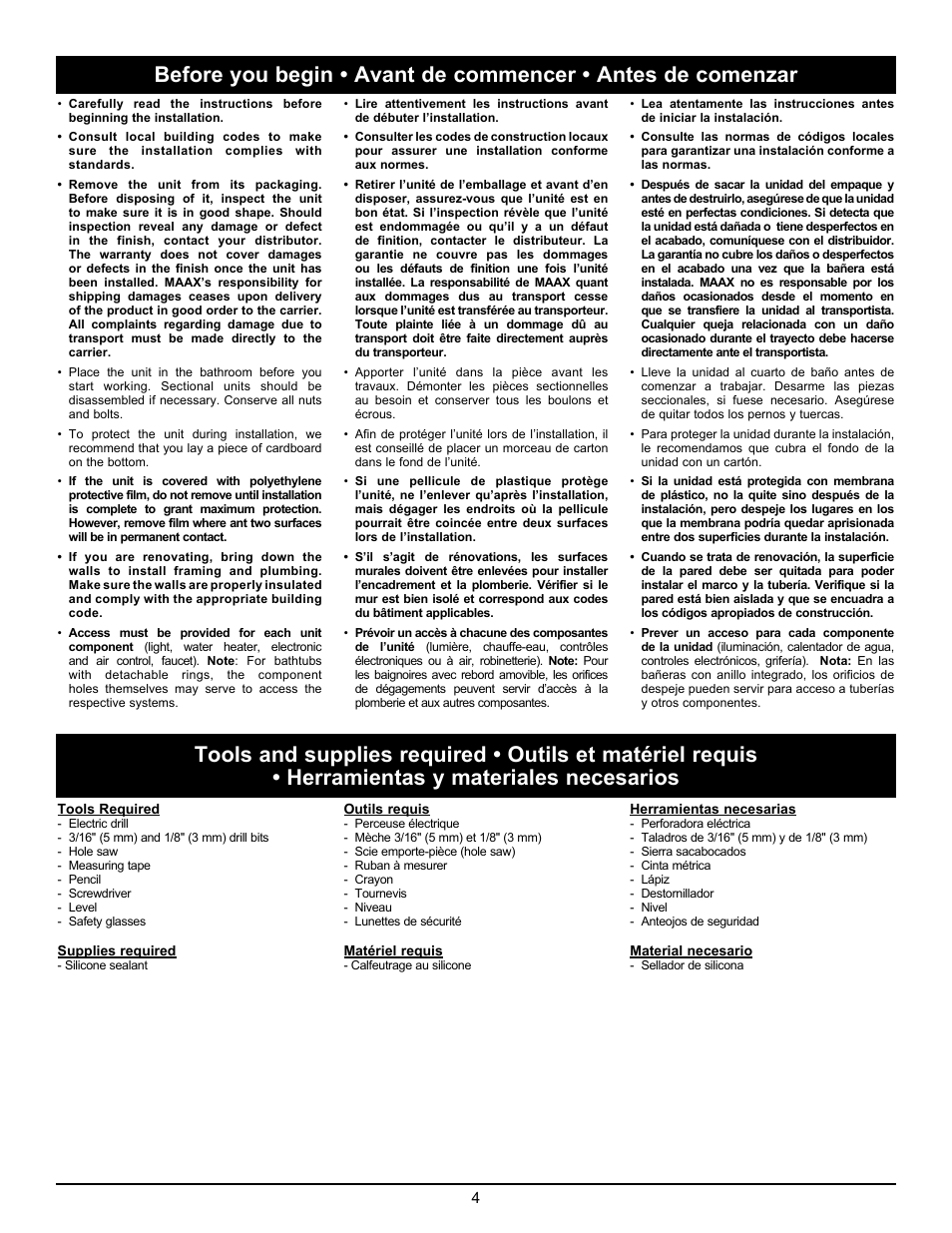 MAAX JAZZ F User Manual | Page 4 / 12