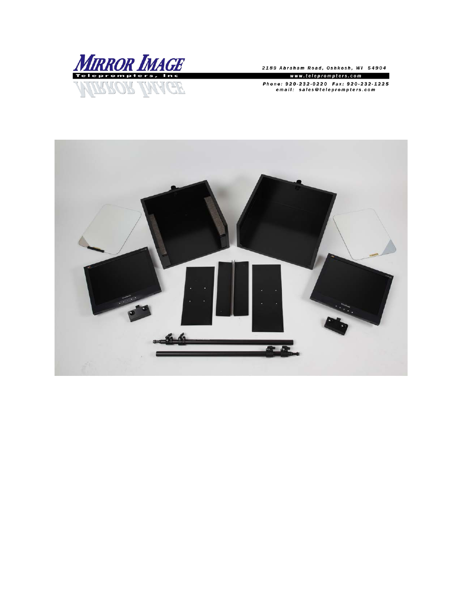 Teleprompter parts | Mirror Image Teleprompters SP-150MP User Manual | Page 2 / 6