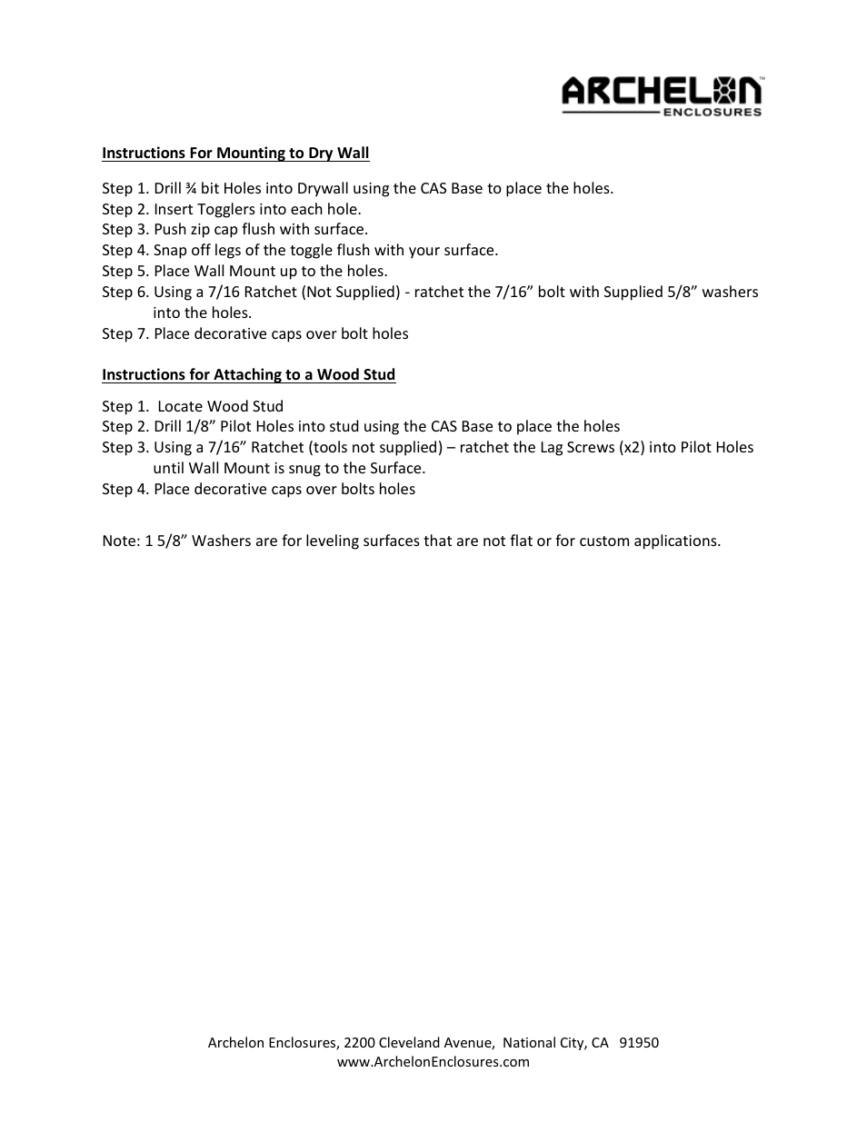 Archelon CAS User Manual | Page 2 / 2