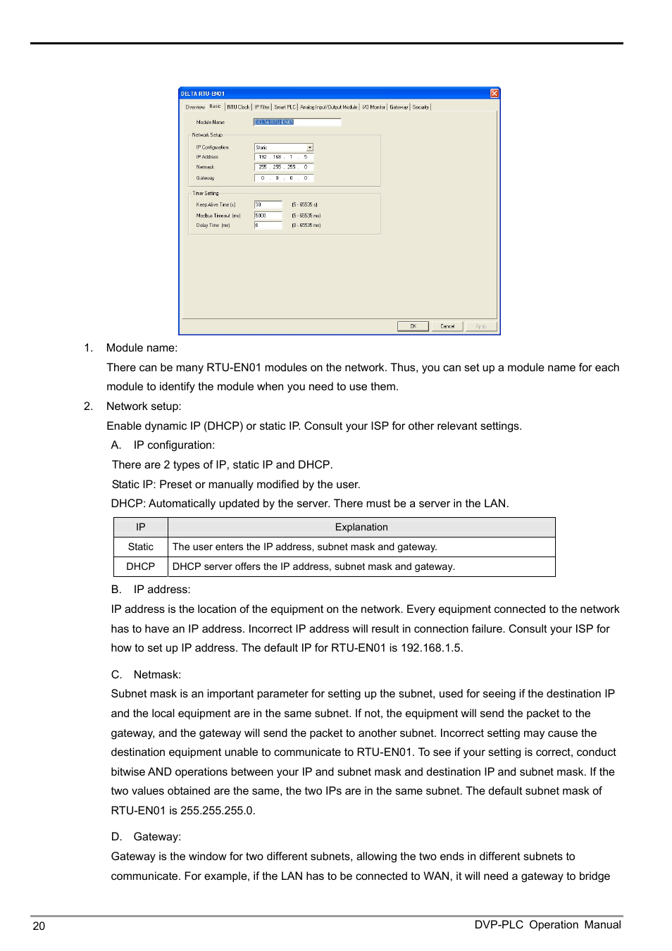 Delta Electronics Modbus TCP Remote I/O Communication Module RTU-EN01 User Manual | Page 22 / 52