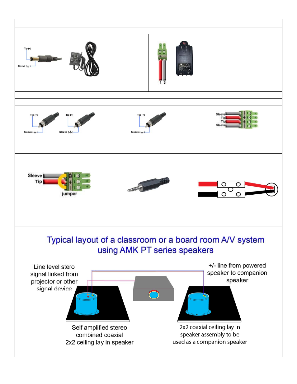 Wire connections, Pt series illustration | AMK Innovations PT615 User Manual | Page 2 / 2