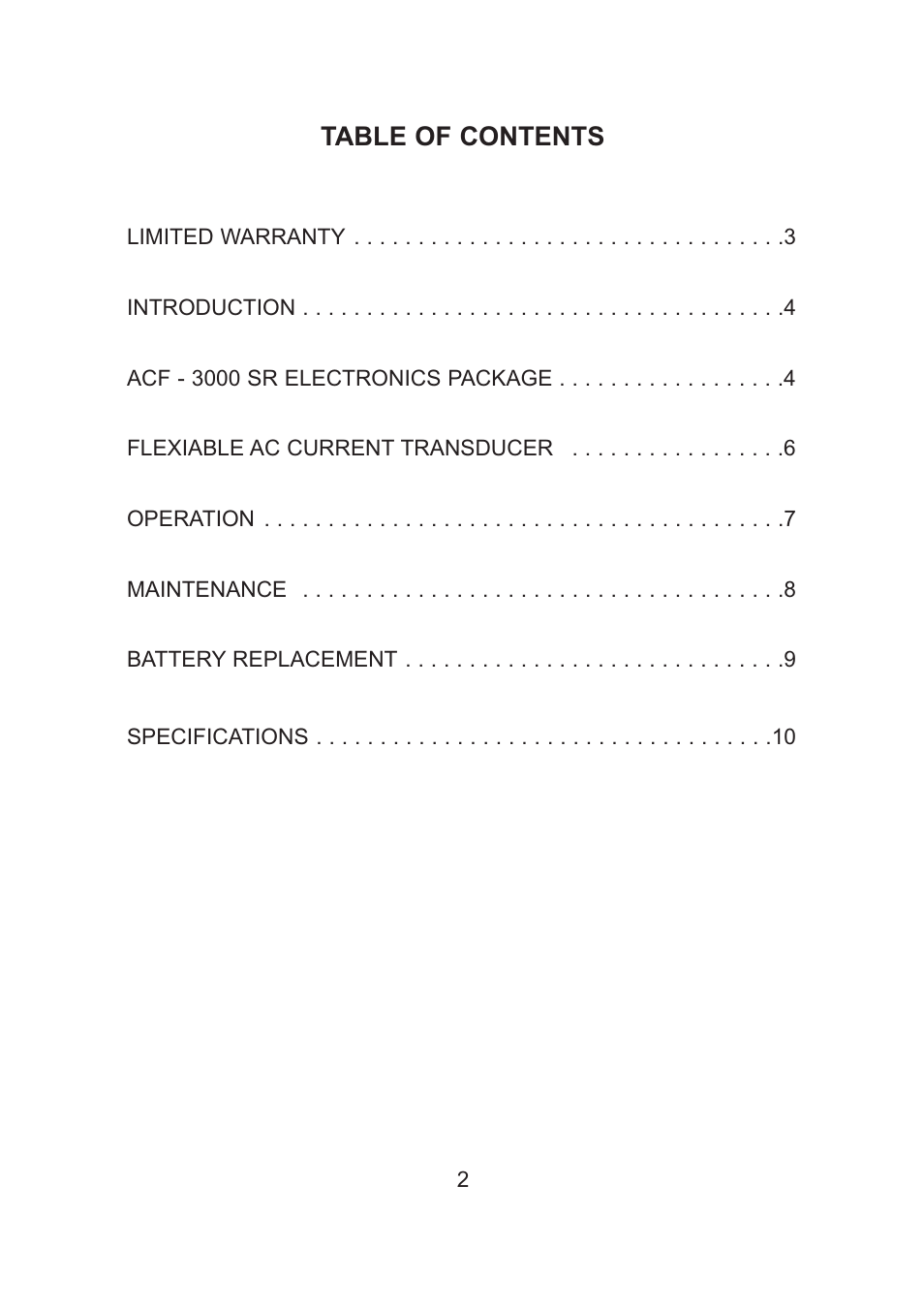 Amprobe ACF-3000-SR Current Transducer User Manual | Page 2 / 59