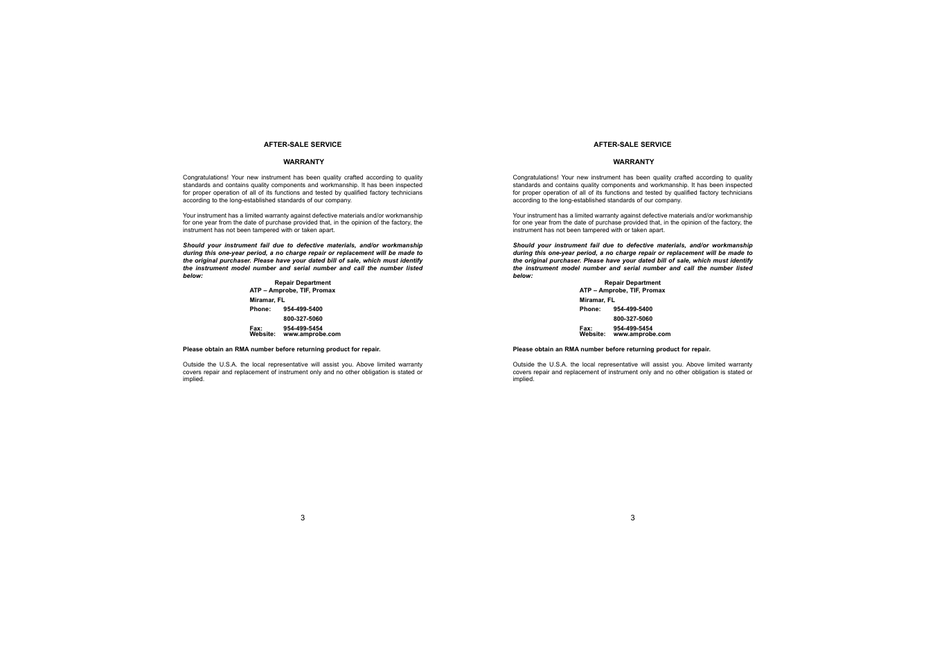 Amprobe ACF-3000-SR Current Transducer User Manual | Page 3 / 59