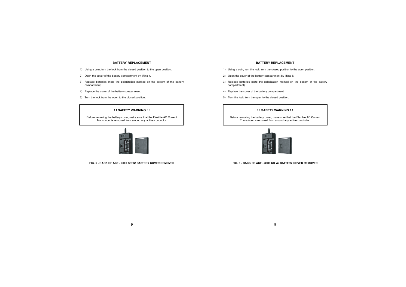 Amprobe ACF-3000-SR Current Transducer User Manual | Page 9 / 59