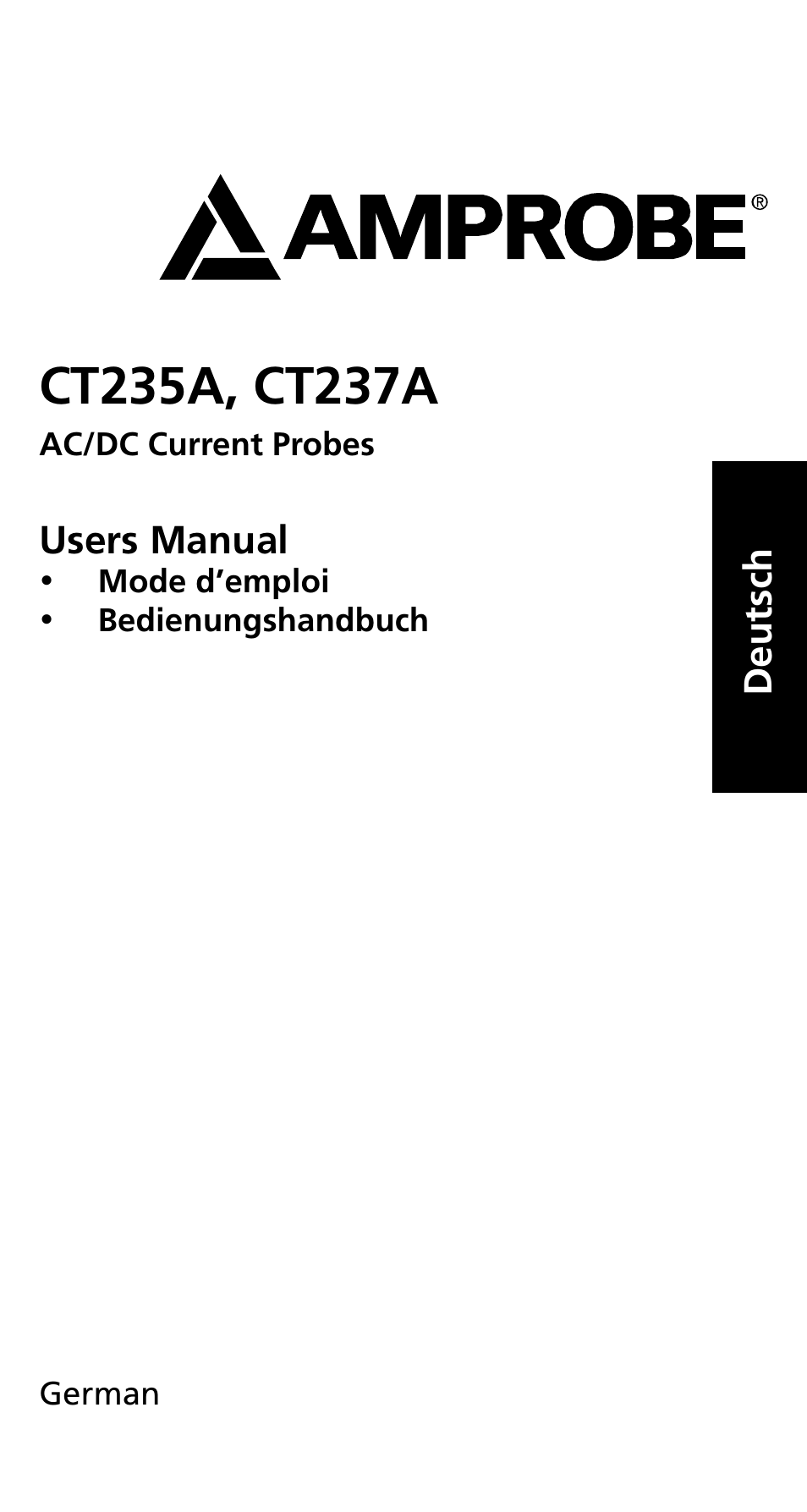 Amprobe CT235A ACDC-Current-Probes User Manual | Page 21 / 28