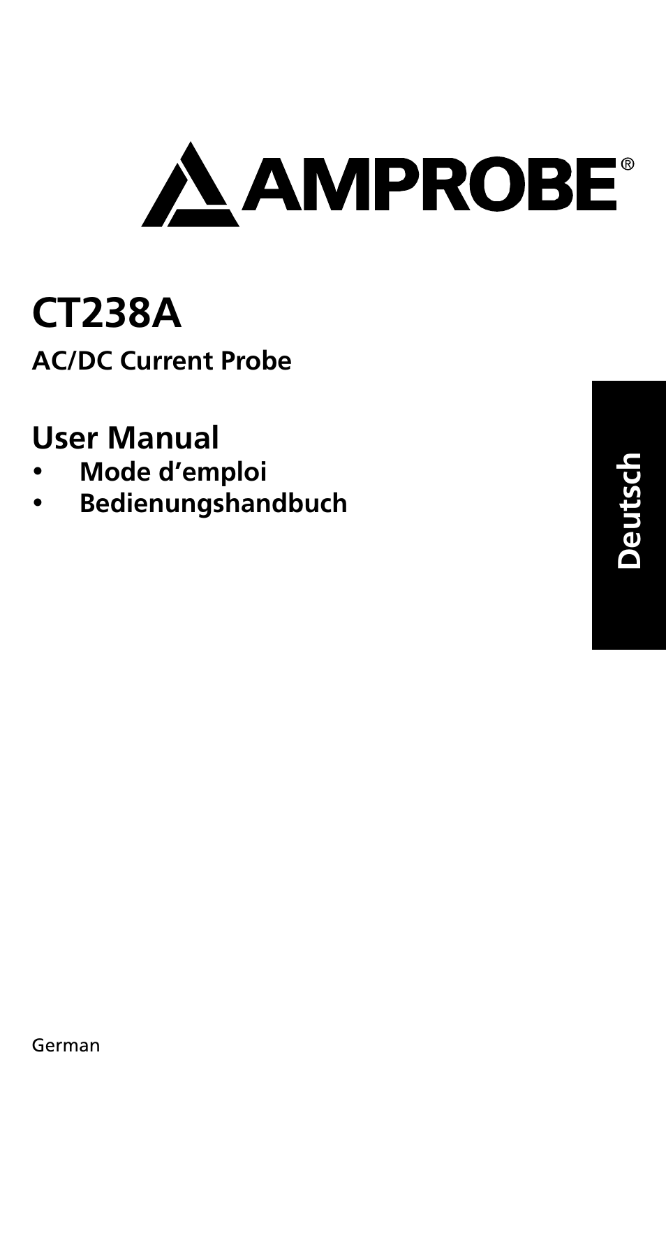 Ct238a | Amprobe CT238A ACDC-Current-Probe User Manual | Page 21 / 28