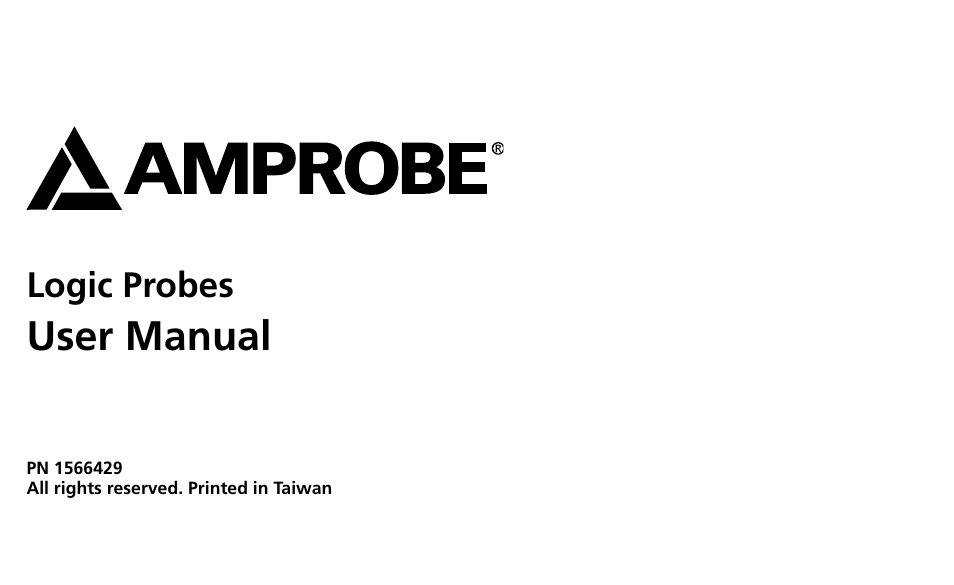 User manual, Logic probes | Amprobe LP10B Logic-Probes User Manual | Page 3 / 18