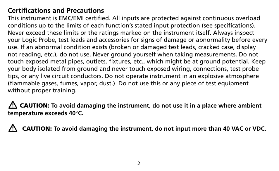 Amprobe LP10B Logic-Probes User Manual | Page 6 / 18