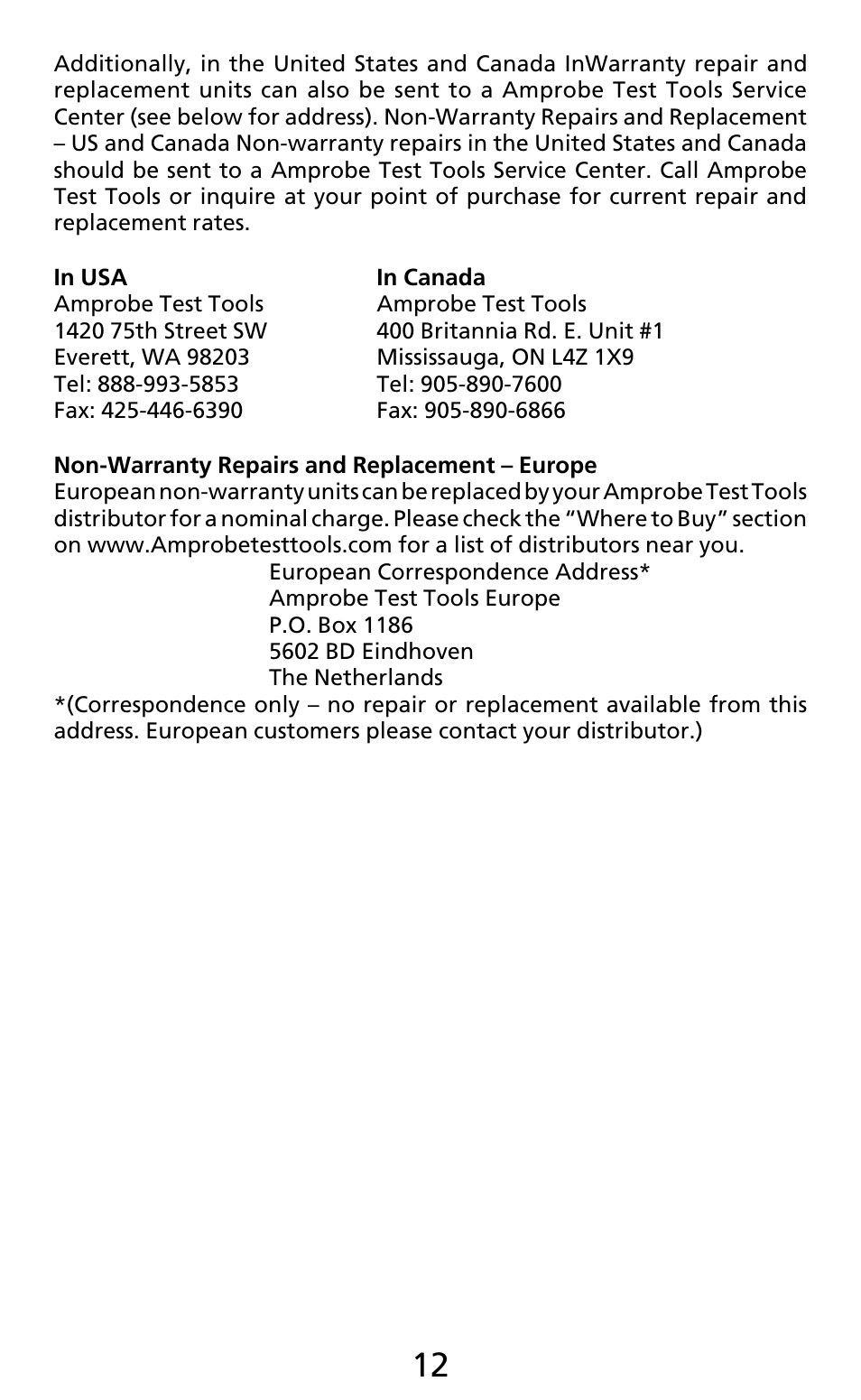 Amprobe AC50A User Manual | Page 14 / 78