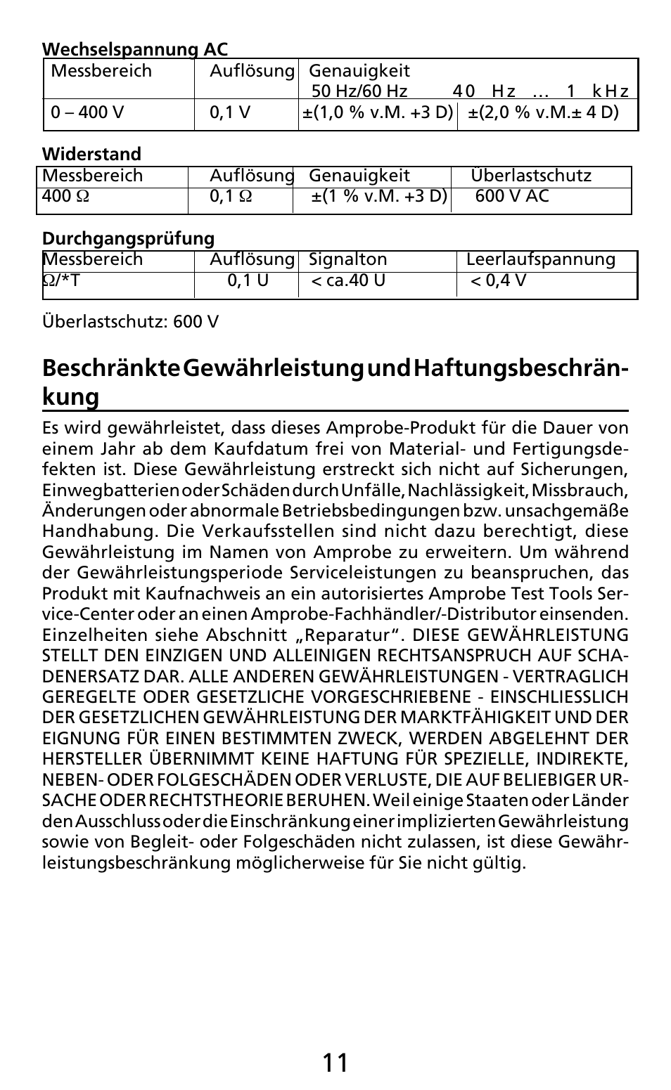 Amprobe AC50A User Manual | Page 26 / 78