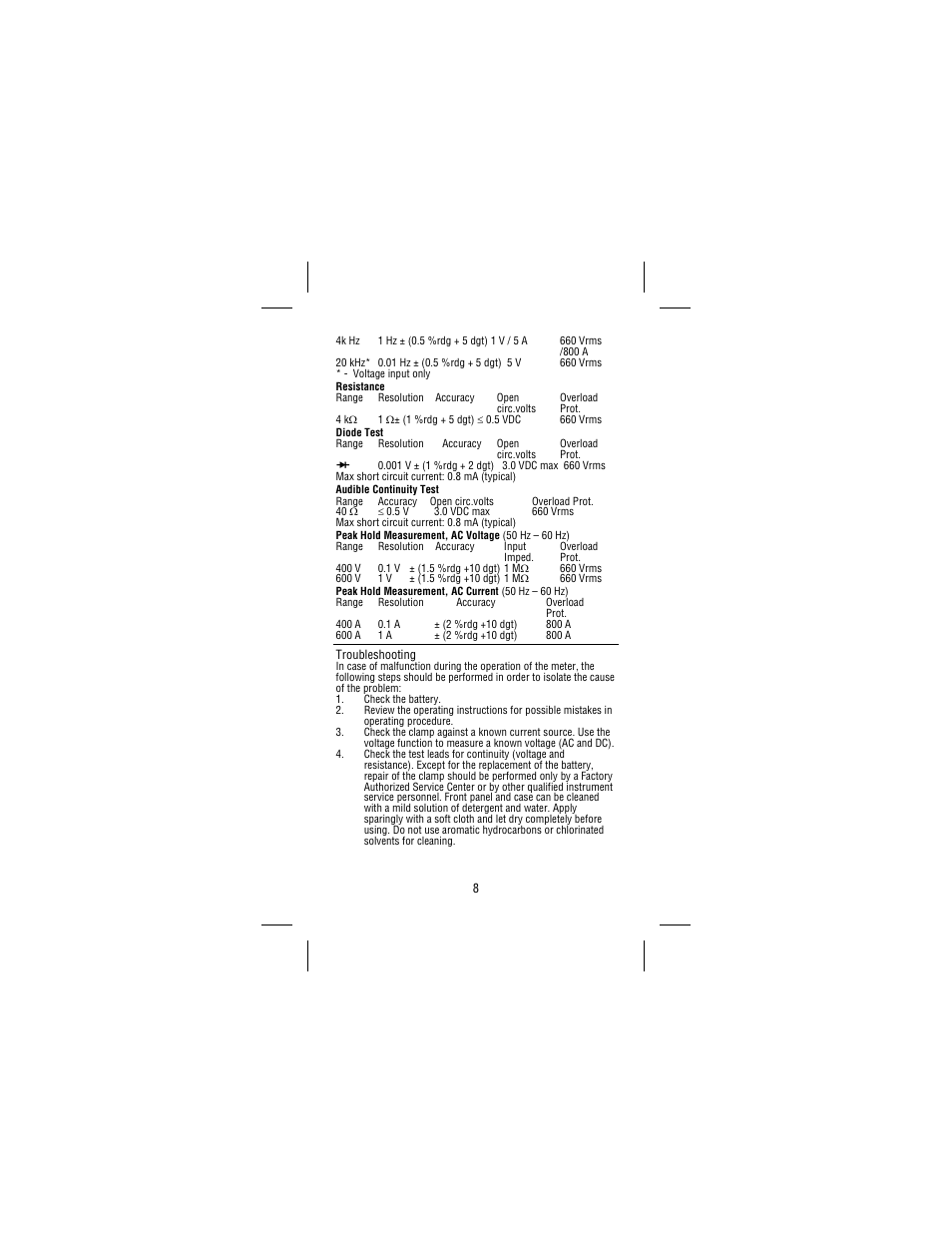 Amprobe AC68C Clamp-Multimeter User Manual | Page 12 / 52