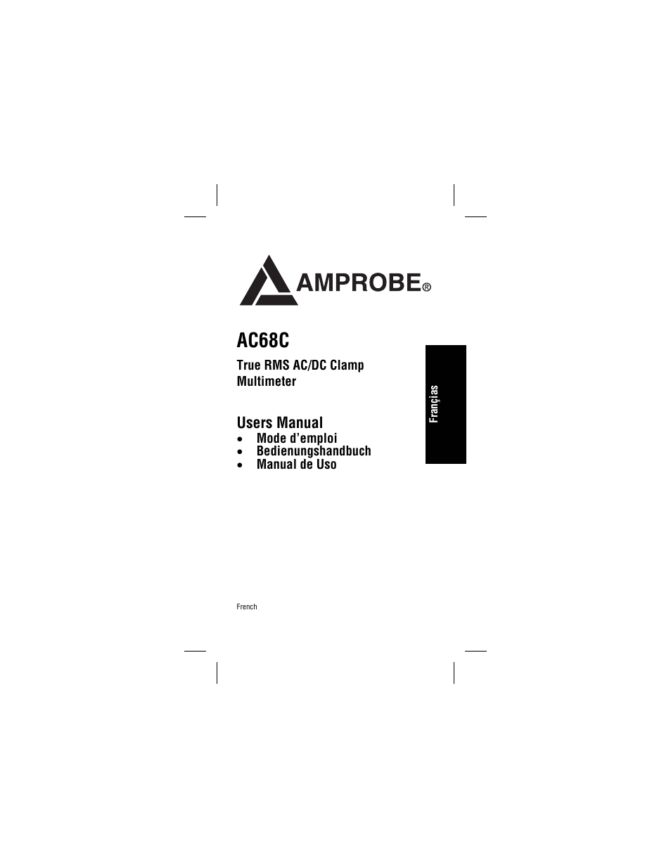 French, Ac68c, Users manual | Amprobe AC68C Clamp-Multimeter User Manual | Page 15 / 52