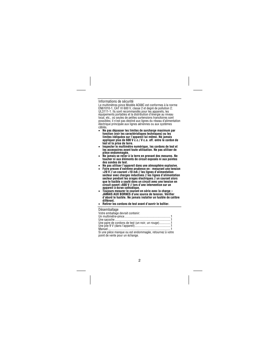 Amprobe AC68C Clamp-Multimeter User Manual | Page 18 / 52
