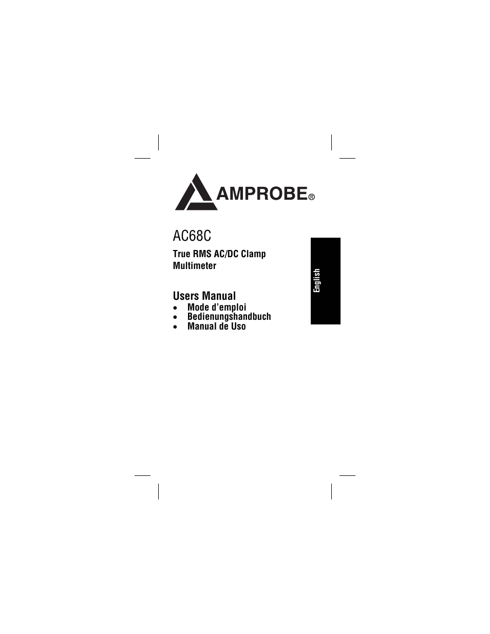 English, Ac68c, Users manual | Amprobe AC68C Clamp-Multimeter User Manual | Page 3 / 52