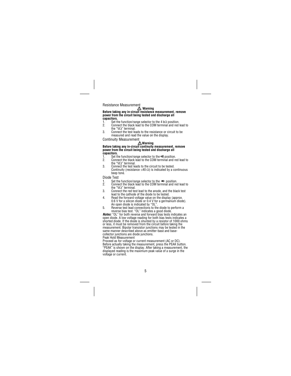 Amprobe AC68C Clamp-Multimeter User Manual | Page 9 / 52