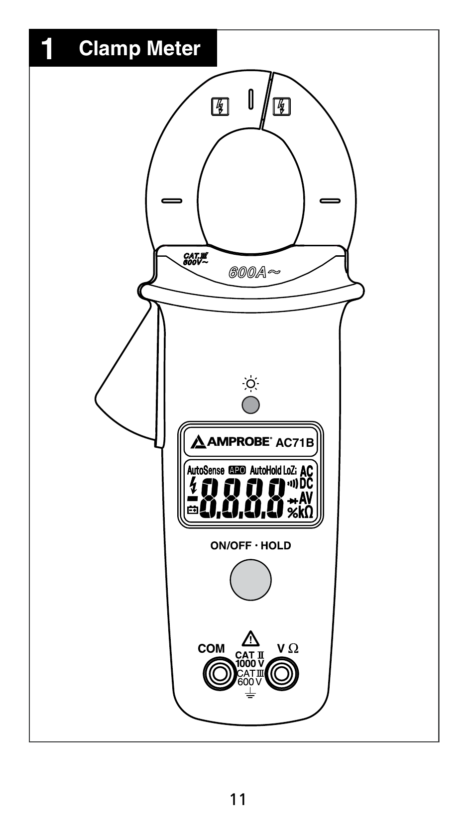 Amprobe AC71B Clamp-On-Multimeter User Manual | Page 13 / 96