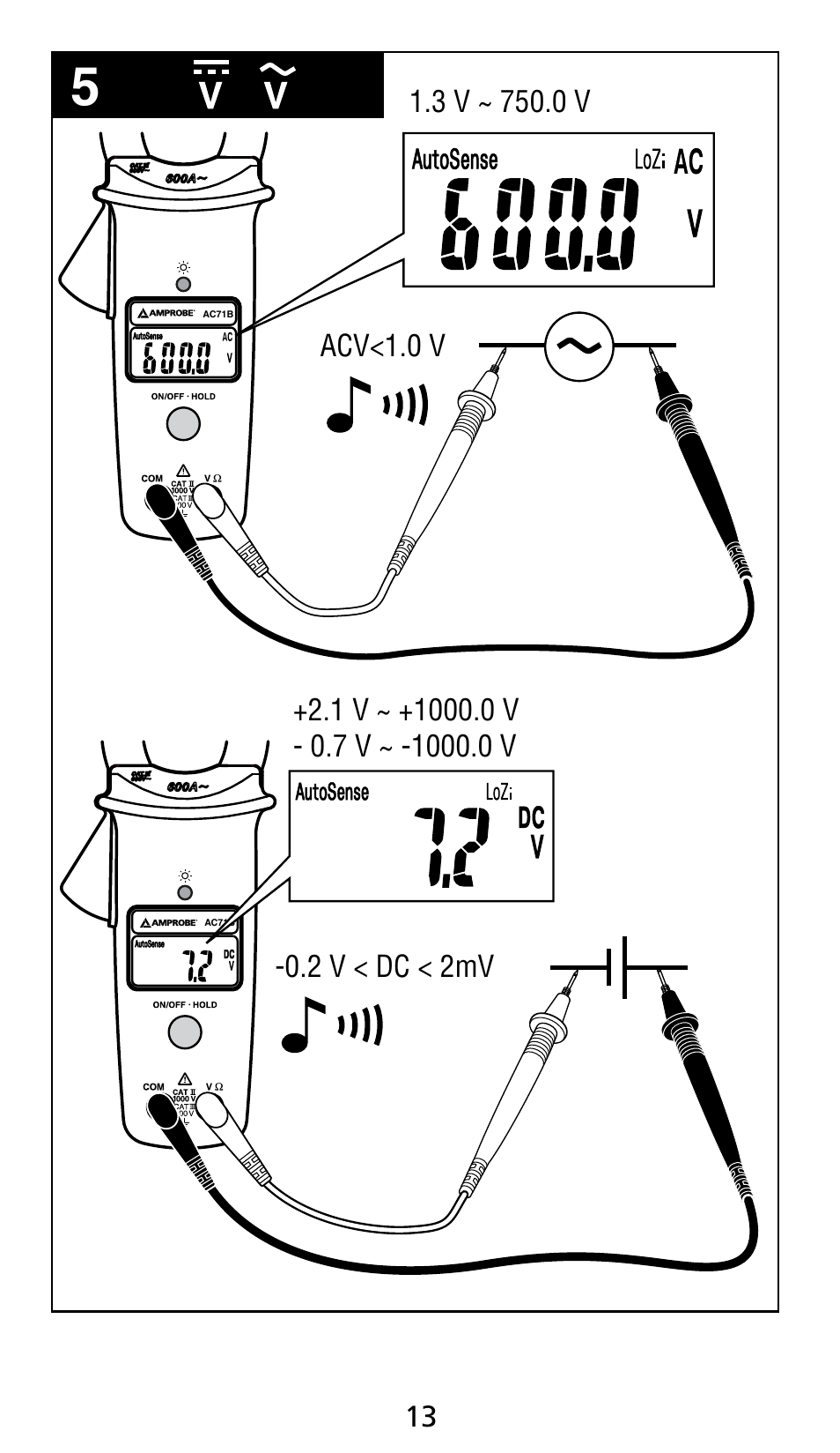 Amprobe AC71B Clamp-On-Multimeter User Manual | Page 15 / 96