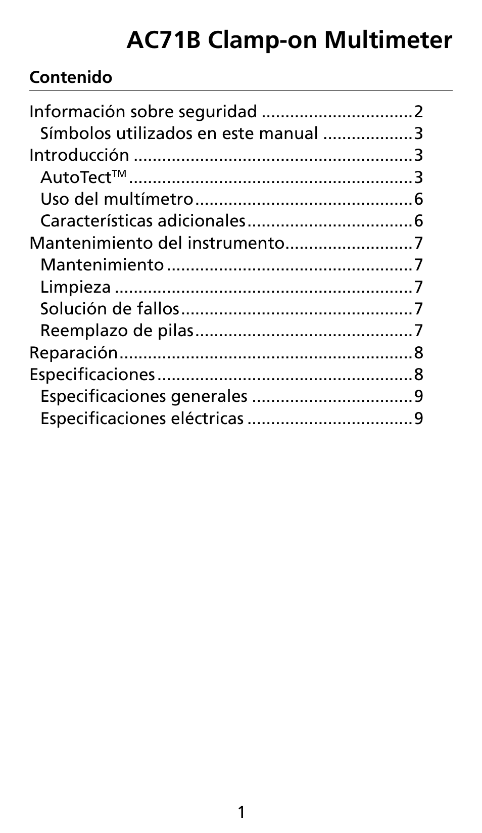 Ac71b clamp-on multimeter | Amprobe AC71B Clamp-On-Multimeter User Manual | Page 69 / 96