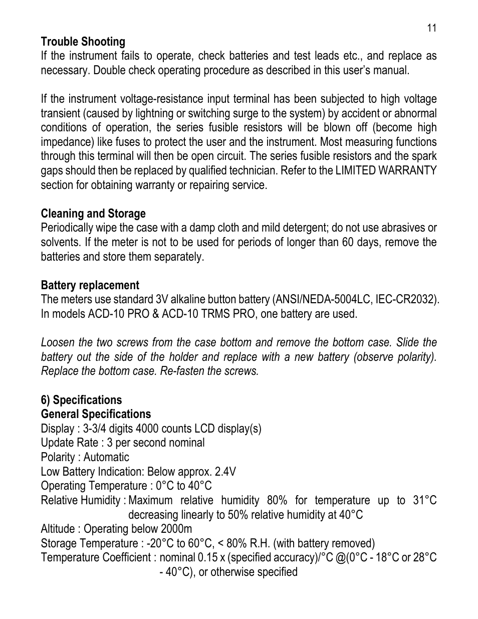 Amprobe ACD-10-Pro User Manual | Page 12 / 16
