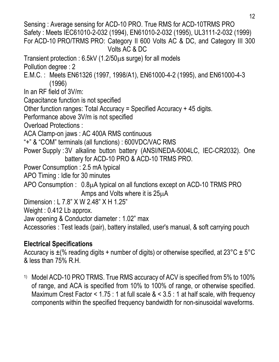 Amprobe ACD-10-Pro User Manual | Page 13 / 16