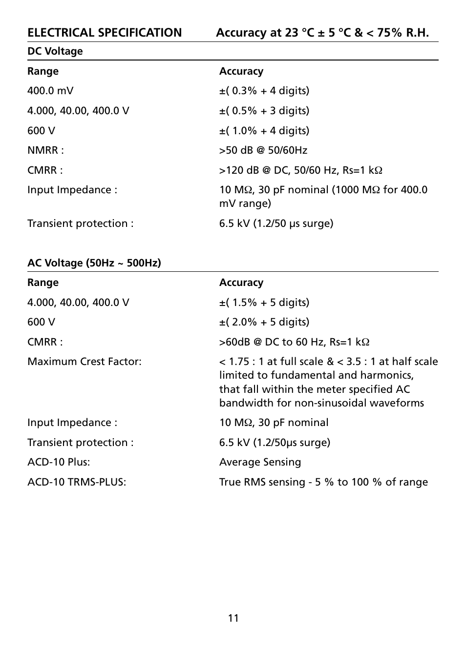 Amprobe ACD-10-TRMS-PLUS ACD-10-PLUS Clamp-Multimeters User Manual | Page 14 / 116