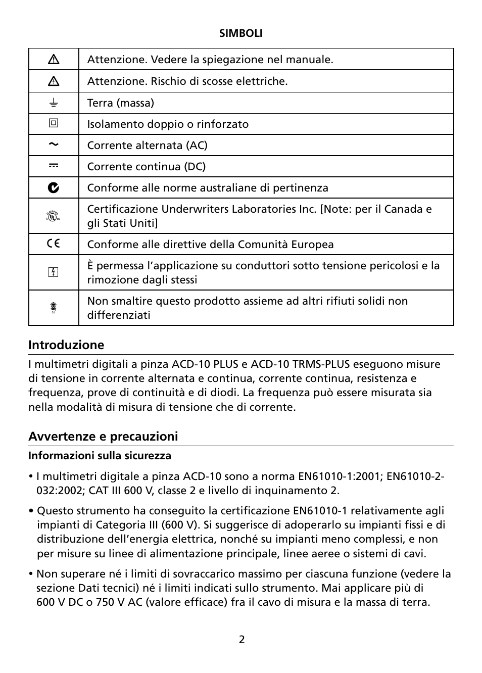 Amprobe ACD-10-TRMS-PLUS ACD-10-PLUS Clamp-Multimeters User Manual | Page 62 / 116